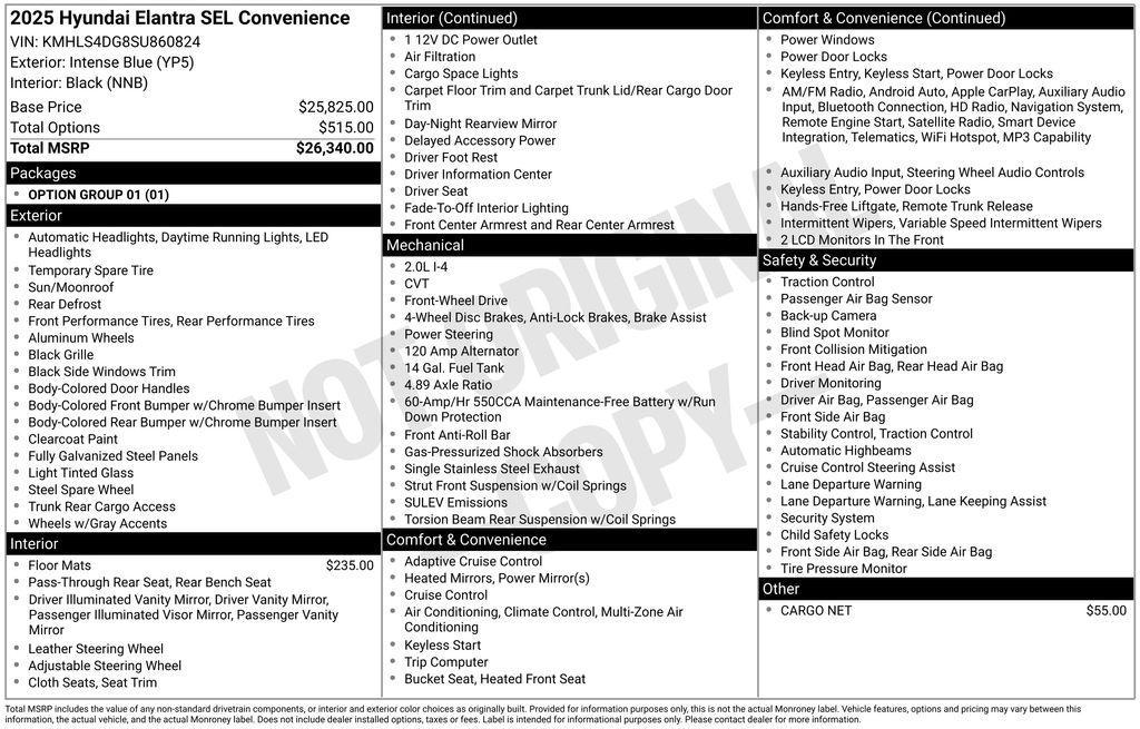 used 2025 Hyundai Elantra car, priced at $22,250