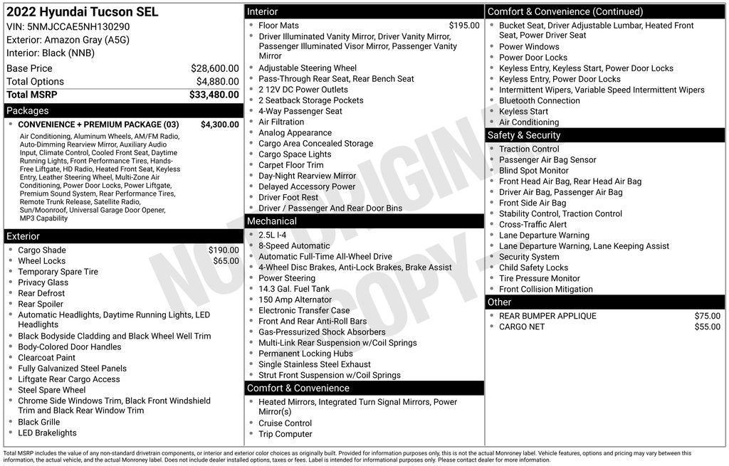 used 2022 Hyundai Tucson car, priced at $22,176