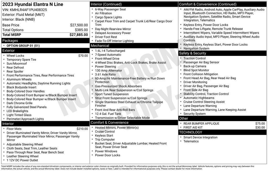 used 2023 Hyundai Elantra car, priced at $21,900
