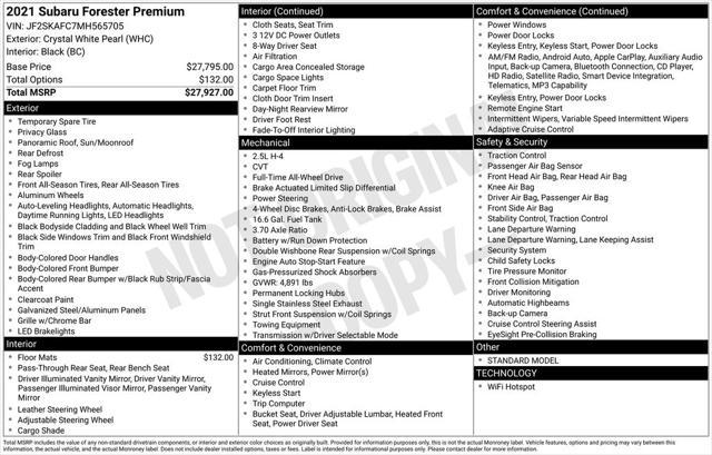 used 2021 Subaru Forester car, priced at $21,362