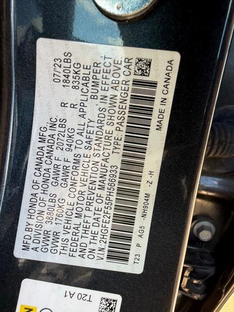 used 2023 Honda Civic car, priced at $24,621