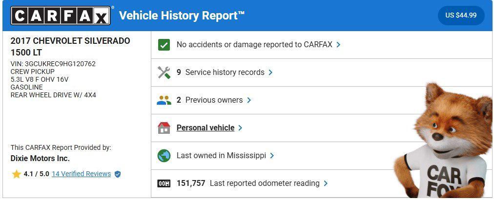 used 2017 Chevrolet Silverado 1500 car, priced at $20,995