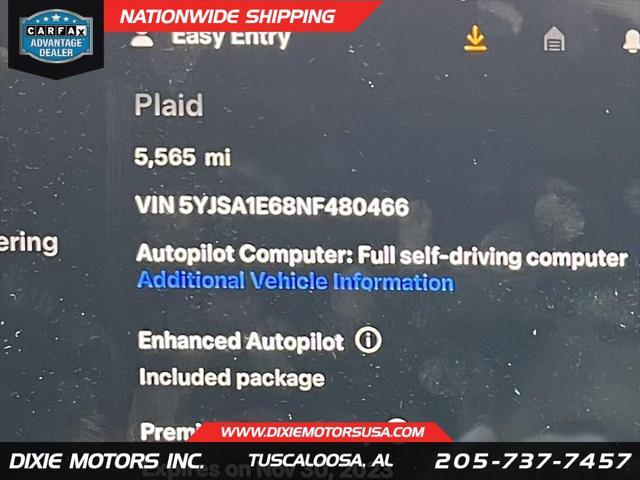 used 2022 Tesla Model S car, priced at $74,995