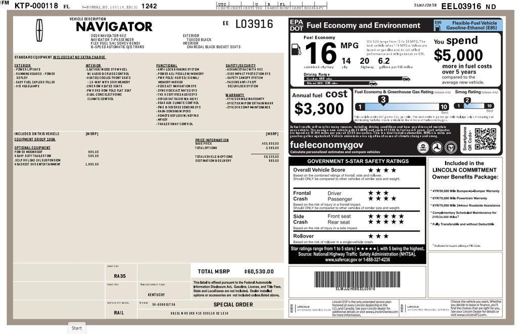 used 2014 Lincoln Navigator car, priced at $13,995