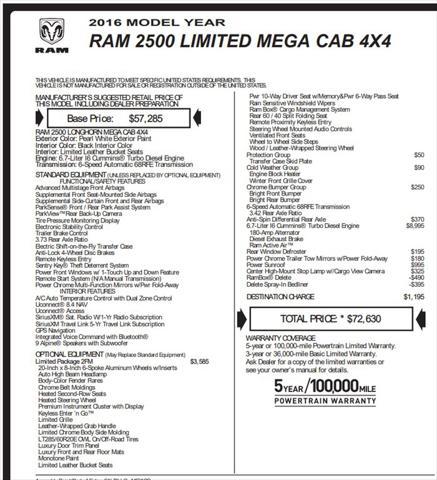 used 2016 Ram 2500 car, priced at $43,995
