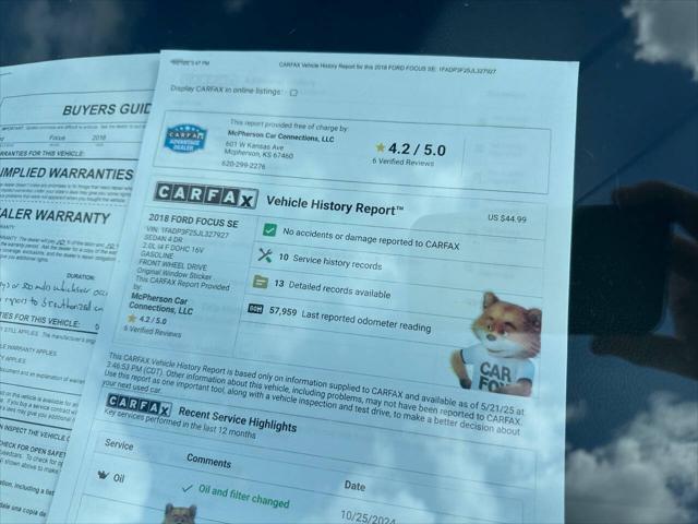 used 2018 Ford Focus car, priced at $11,995