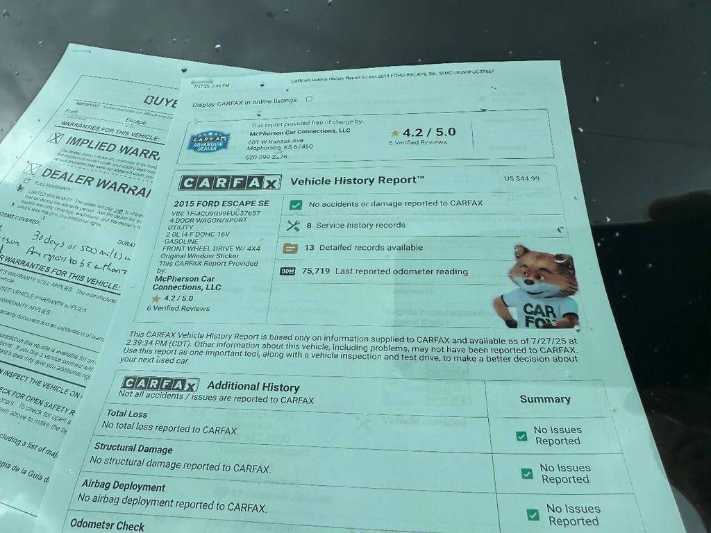 used 2015 Ford Escape car, priced at $12,995