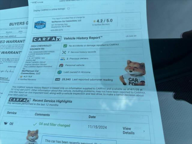 used 2024 Chevrolet Equinox car, priced at $27,995