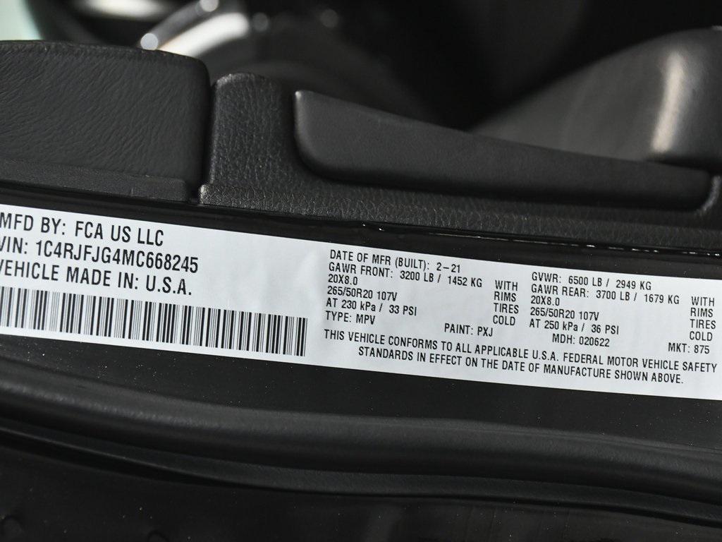 used 2021 Jeep Grand Cherokee car, priced at $27,888