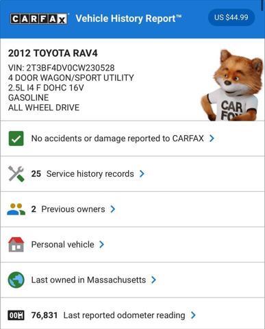 used 2012 Toyota RAV4 car, priced at $13,495