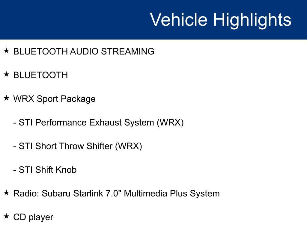 used 2018 Subaru WRX car, priced at $17,500