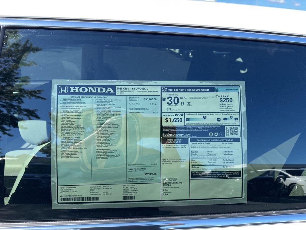 new 2026 Honda CR-V car, priced at $35,557