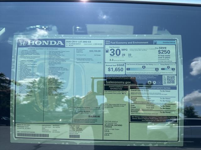 new 2026 Honda CR-V car, priced at $35,000