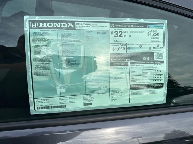 new 2025 Honda Accord car, priced at $30,390