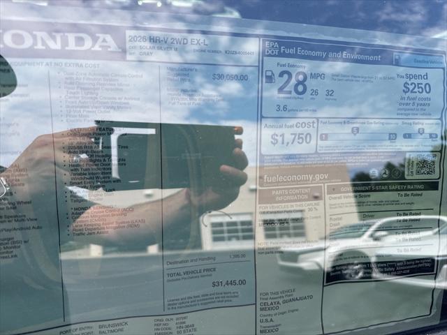 new 2026 Honda HR-V car, priced at $30,648