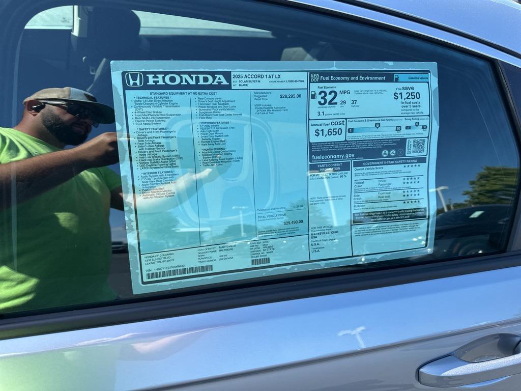 new 2025 Honda Accord car, priced at $28,418