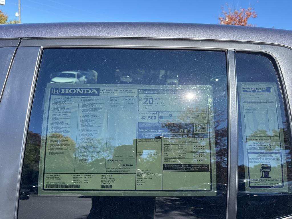 new 2026 Honda Ridgeline car, priced at $44,567