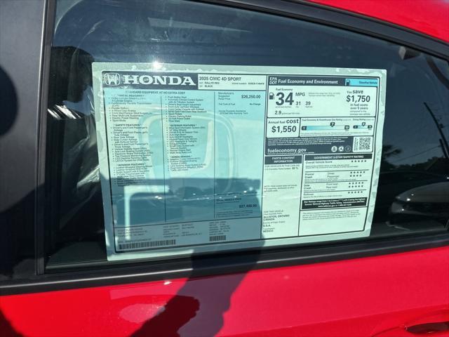 new 2025 Honda Civic car, priced at $27,400