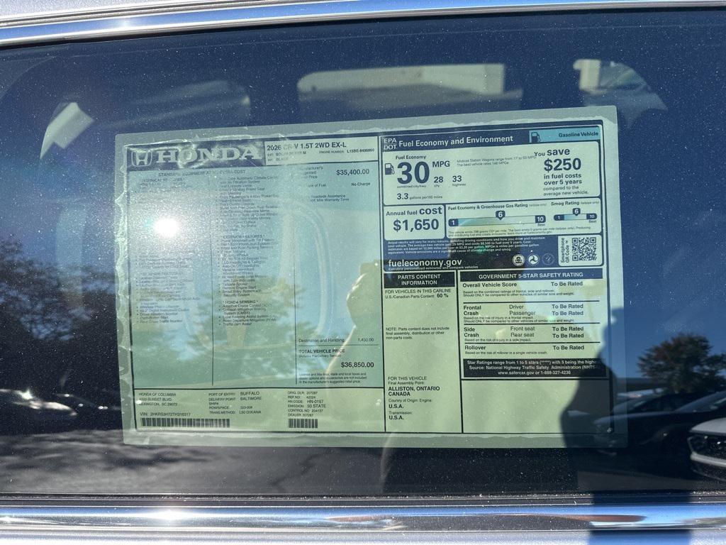 new 2026 Honda CR-V car, priced at $35,125