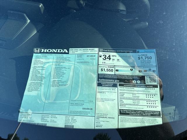 new 2025 Honda Civic car, priced at $27,426