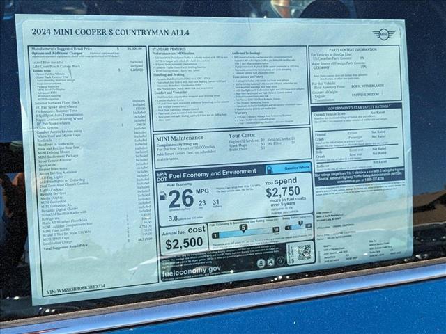 new 2024 MINI Countryman car, priced at $48,515