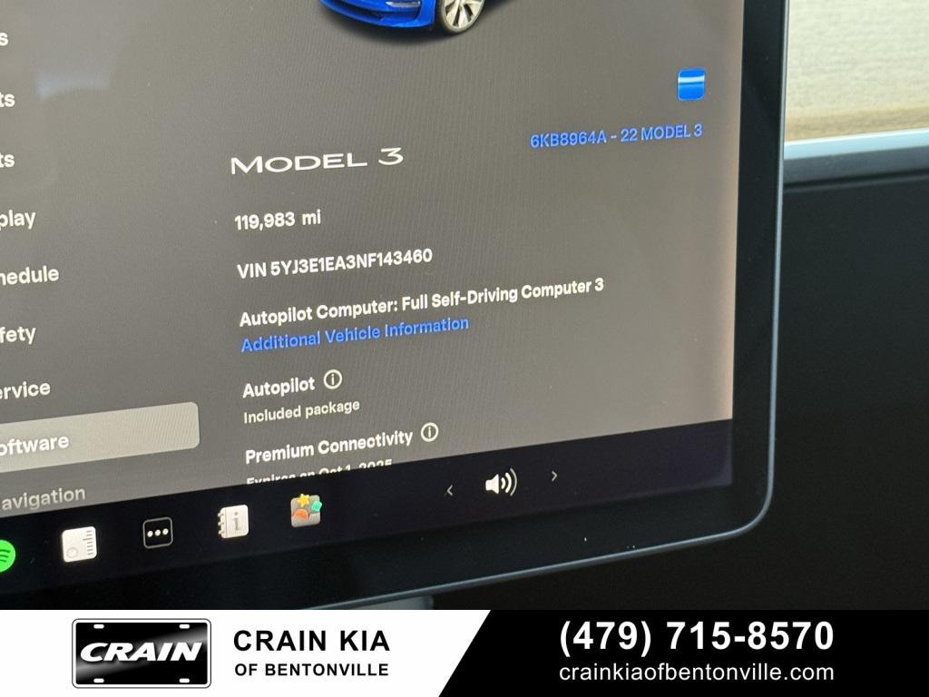used 2022 Tesla Model 3 car, priced at $19,999