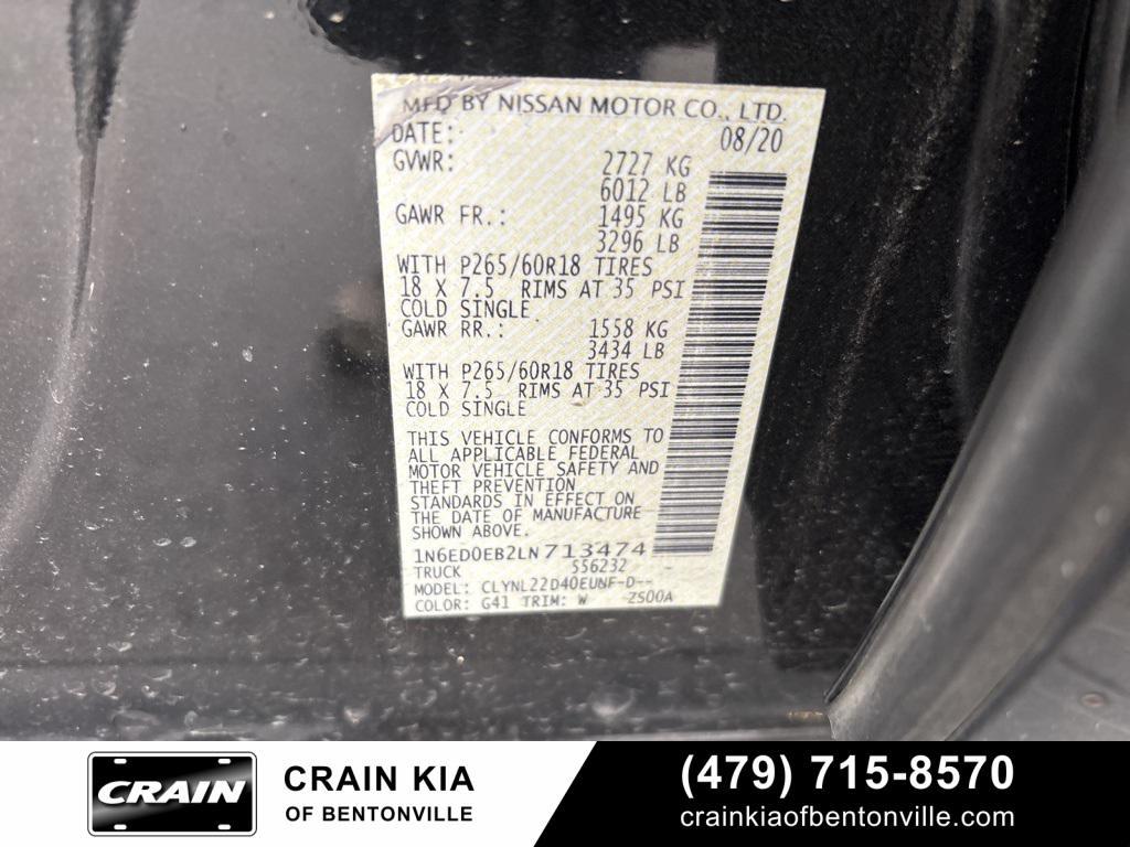 used 2020 Nissan Frontier car, priced at $23,800