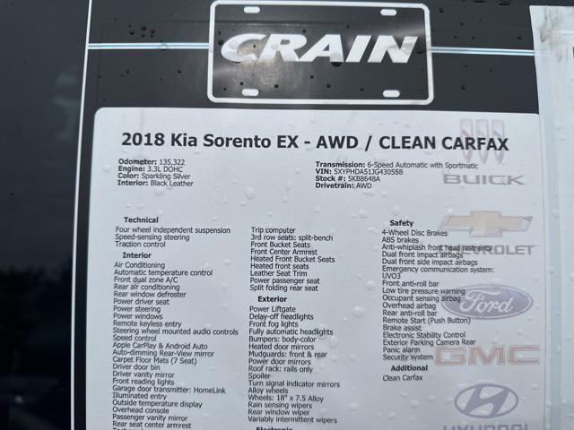 used 2018 Kia Sorento car, priced at $12,600