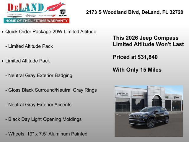 new 2026 Jeep Compass car, priced at $31,840