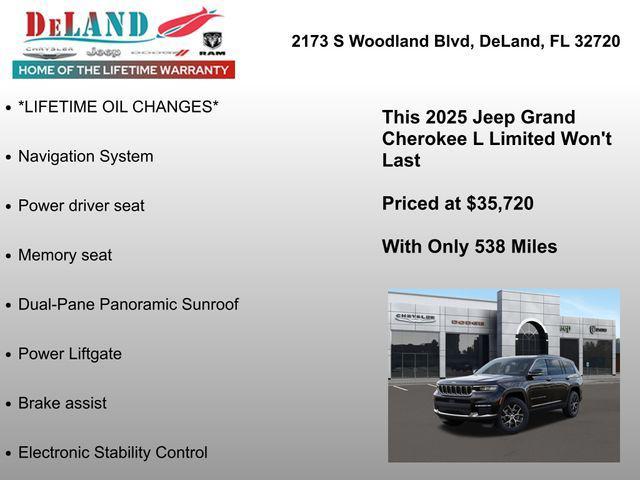 new 2025 Jeep Grand Cherokee L car, priced at $34,720
