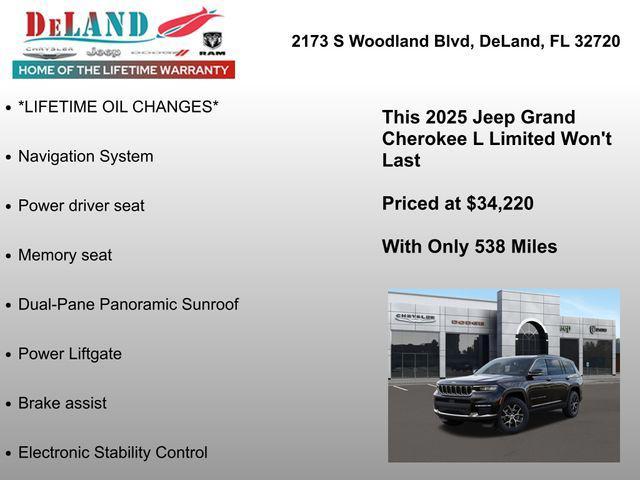 new 2025 Jeep Grand Cherokee L car, priced at $34,220
