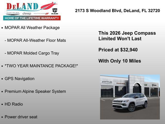 new 2026 Jeep Compass car, priced at $32,940