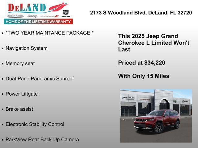 new 2025 Jeep Grand Cherokee L car, priced at $34,220