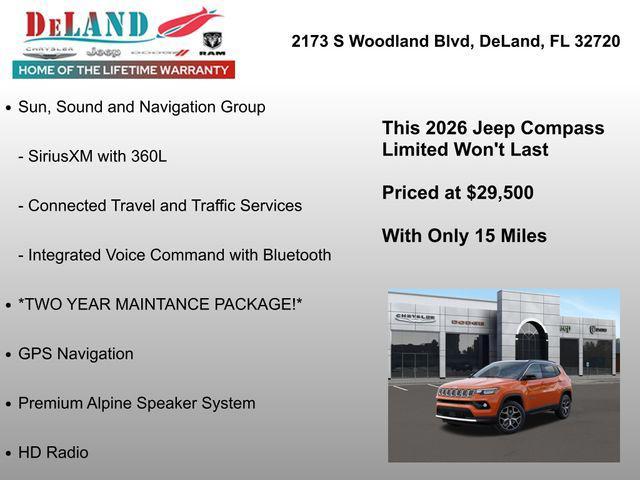 new 2026 Jeep Compass car, priced at $29,500