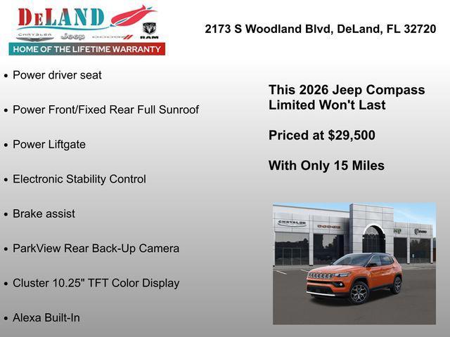 new 2026 Jeep Compass car, priced at $29,500