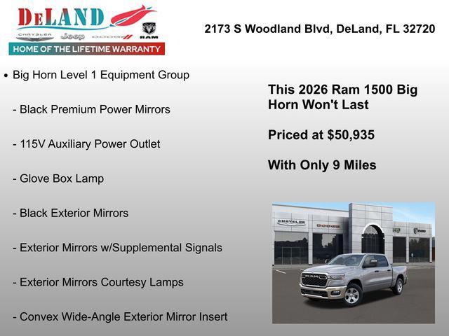 new 2026 Ram 1500 car, priced at $50,935