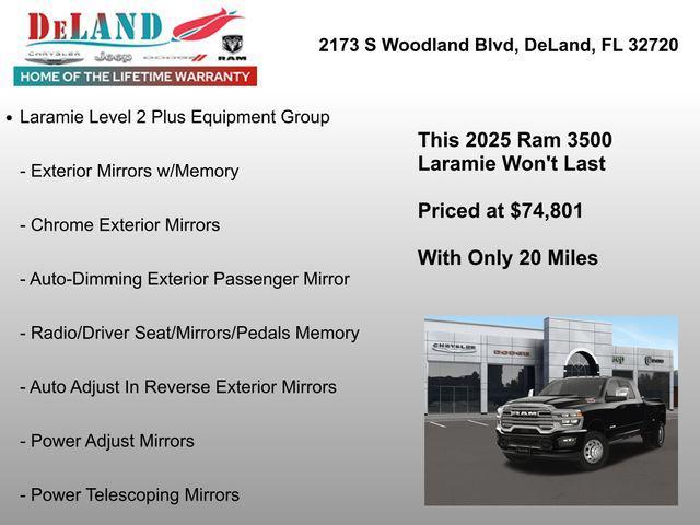 new 2025 Ram 3500 car, priced at $74,801