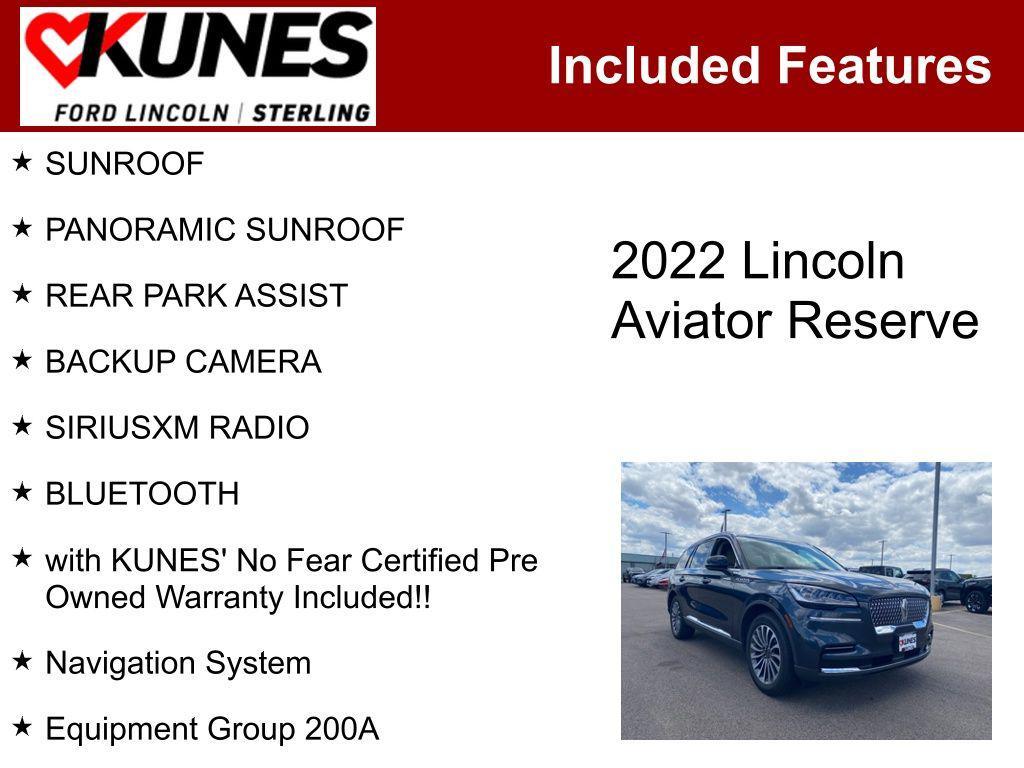 used 2022 Lincoln Aviator car, priced at $33,985