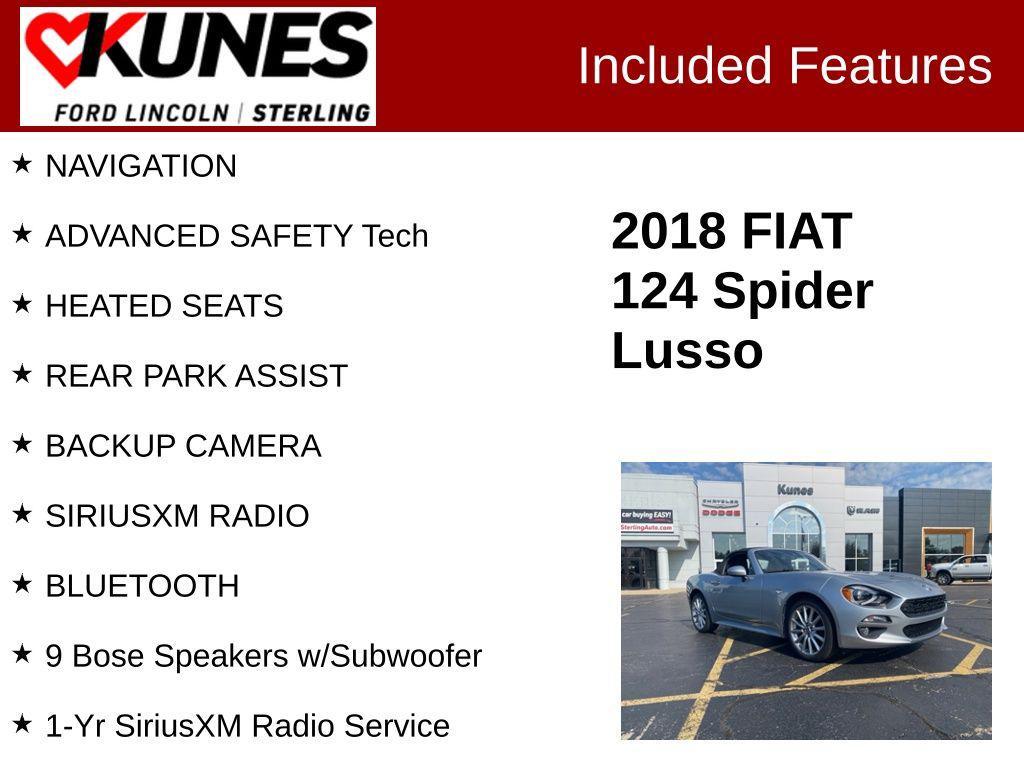 used 2018 FIAT 124 Spider car, priced at $17,995