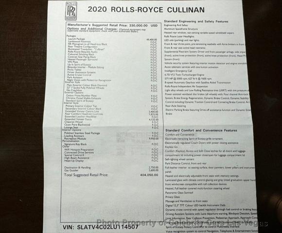 used 2020 Rolls-Royce Cullinan car, priced at $325,950