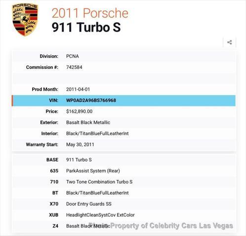 used 2011 Porsche 911 car, priced at $139,000