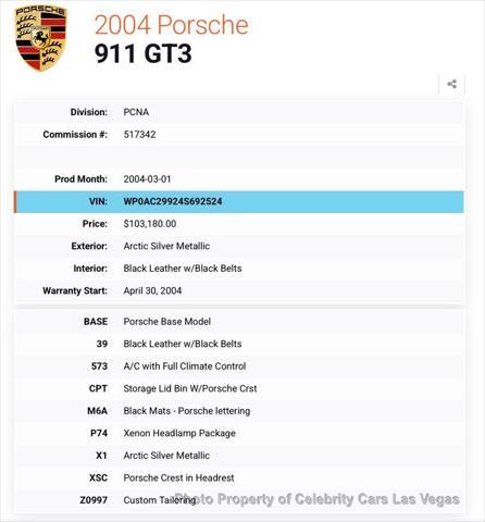 used 2004 Porsche 911 car, priced at $133,900