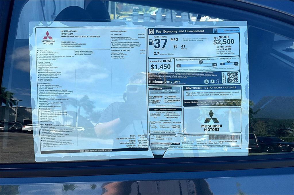 new 2024 Mitsubishi Mirage G4 car, priced at $15,665