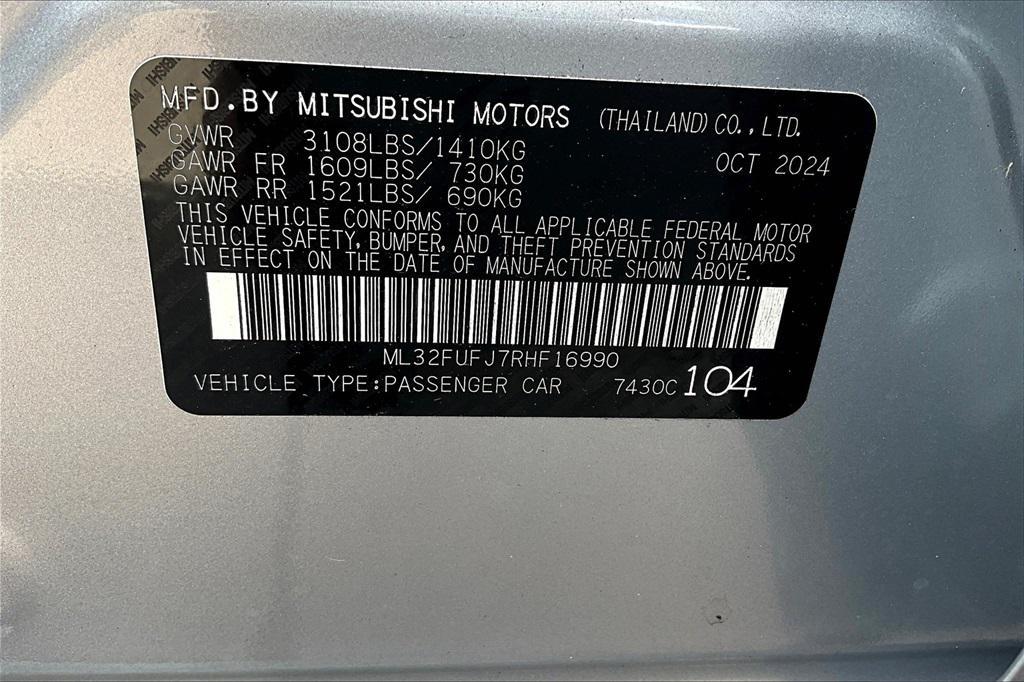 new 2024 Mitsubishi Mirage G4 car, priced at $15,885