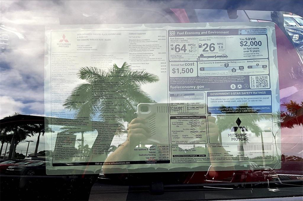 new 2025 Mitsubishi Outlander PHEV car, priced at $42,425