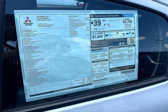 new 2024 Mitsubishi Mirage car, priced at $14,745