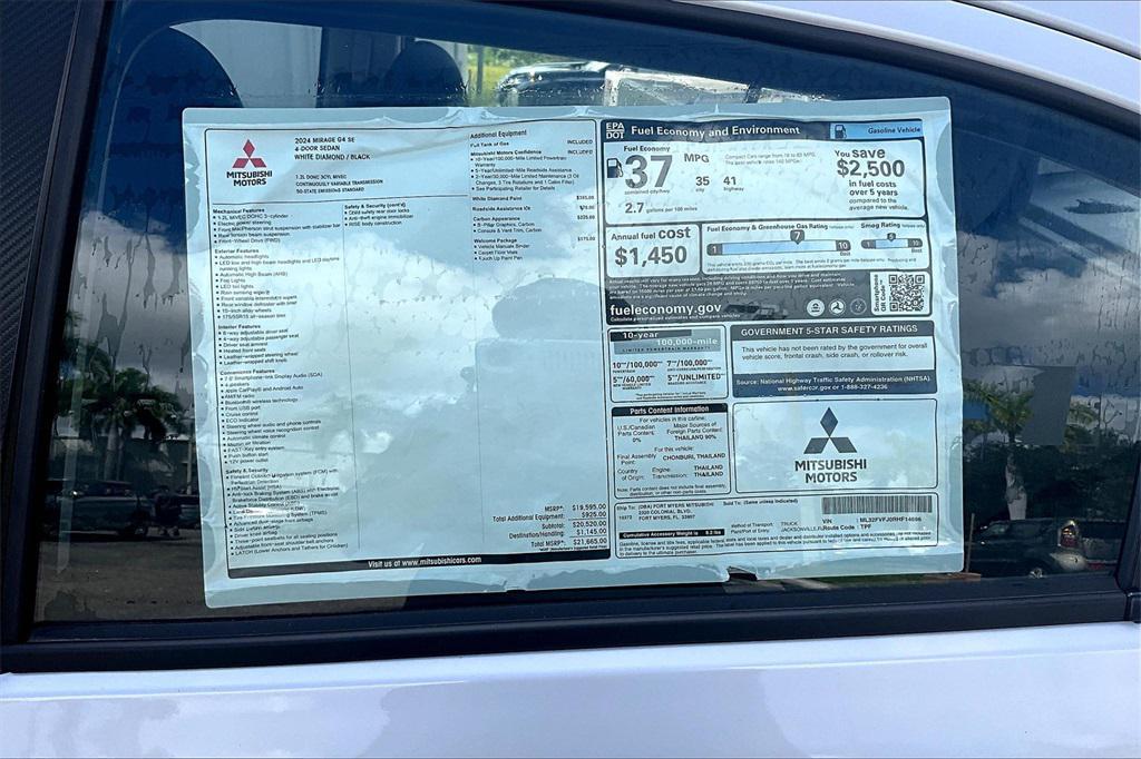 new 2024 Mitsubishi Mirage G4 car, priced at $16,665