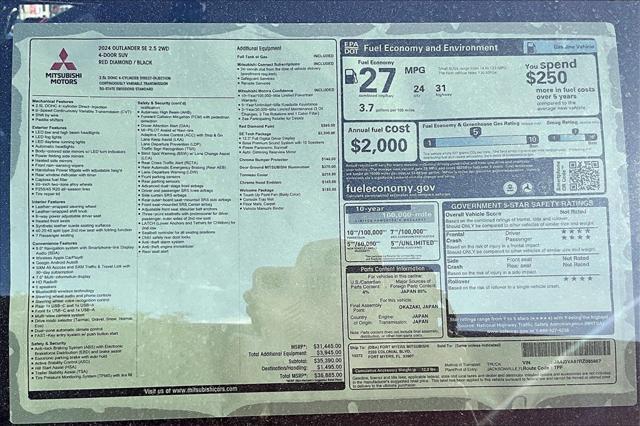 new 2024 Mitsubishi Outlander car, priced at $30,385