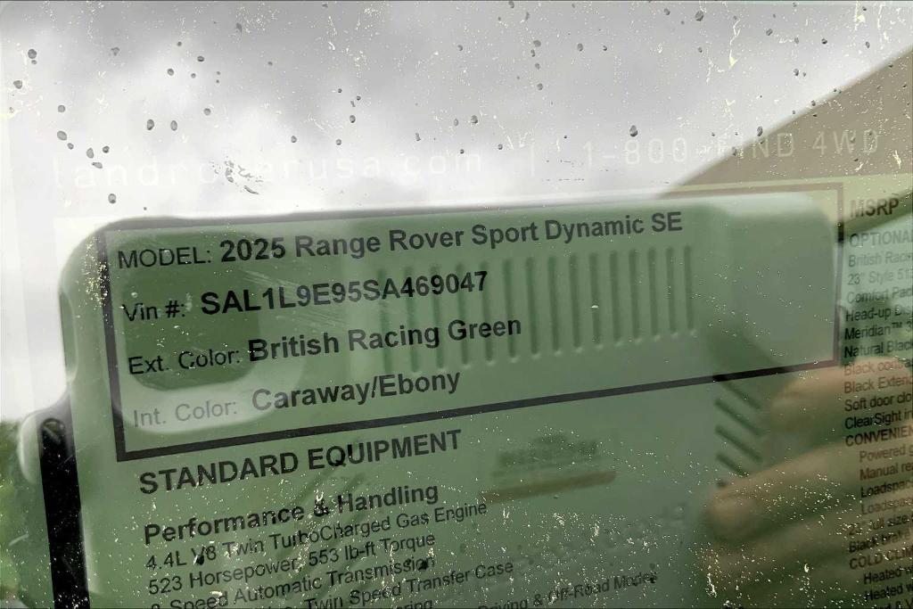 new 2025 Land Rover Range Rover Sport car, priced at $133,805