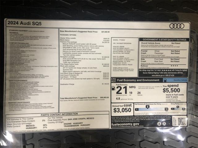 new 2024 Audi SQ5 car, priced at $66,865